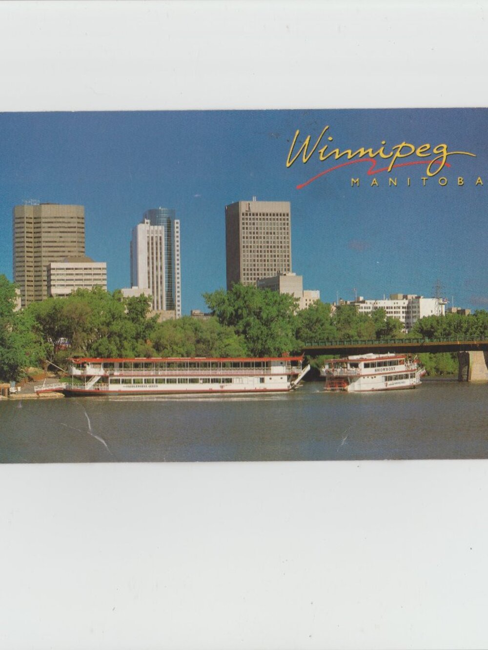 Winnipeg, MB Highrise Towers Overlook The Red River Postcard